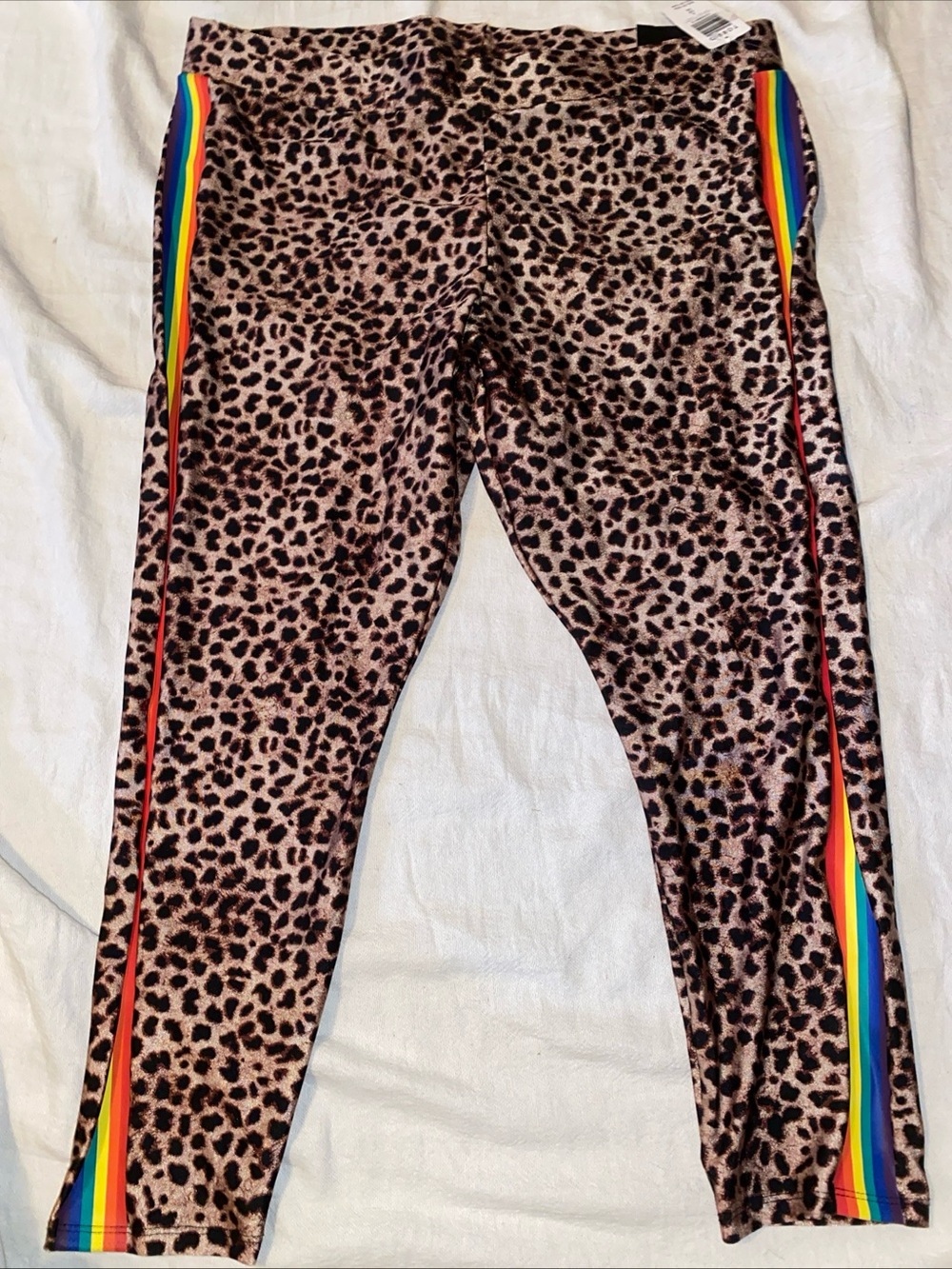 NWT Torrid Leopard Print Rainbow Striped Leggings 4X Pride Maximalist Dopamine